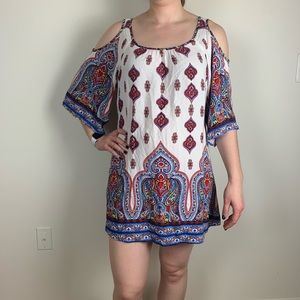 Anthropologie Fig and Flower cold shoulder dress L
